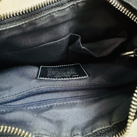 Coach Black Canvas, and Leather Hobo Bag with Adjustable Strap and Silver Buckle - Picture 7 of 8